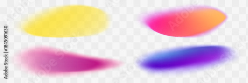 Rainbow colors watercolor paint stains vector backgrounds set.