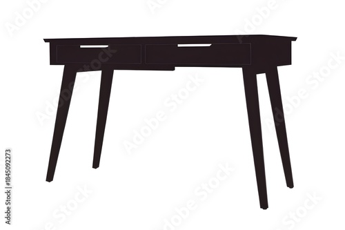 Modern writing desk silhouette with slim profile angled legs clean lines and minimal vector style for contemporary interior use - AI Generated