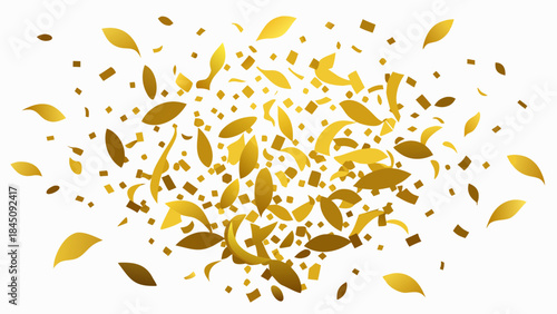 Golden new year celebration elements on black background with copy space