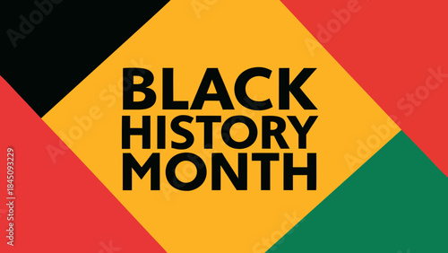 Black history month celebration with colorful geometric shapes background