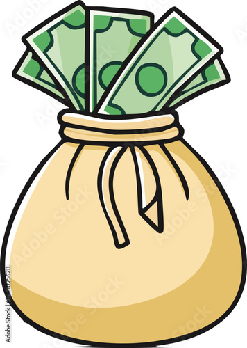 green bag with money