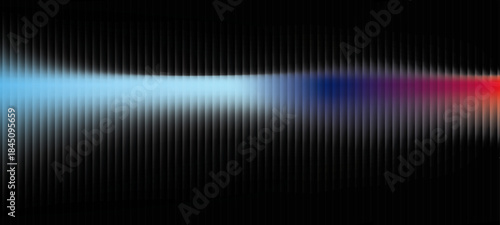 Ribbed neon glass 3d background with vertical striped texture, bright red blue gradient.abstract colorful background