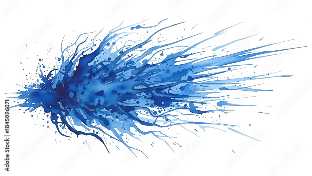 Obraz premium Abstract blue watercolor paint splash isolated on white background