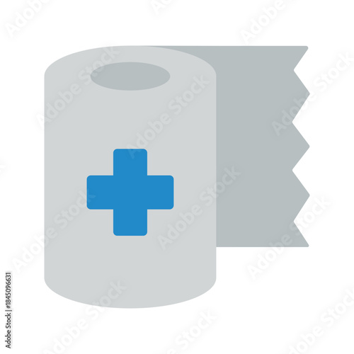 Medical bandage roll flat color icon isolated vector

