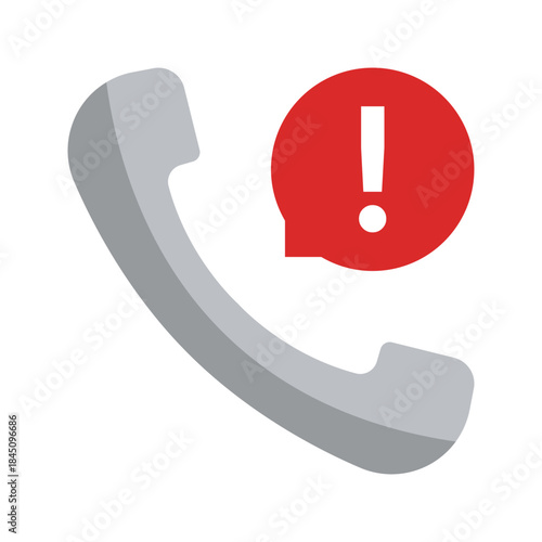 Emergency call phone receiver flat color icon vector
