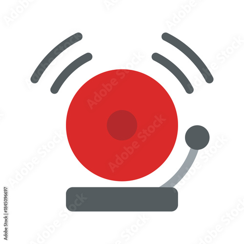 Fire alarm smoke detector flat color icon vector
