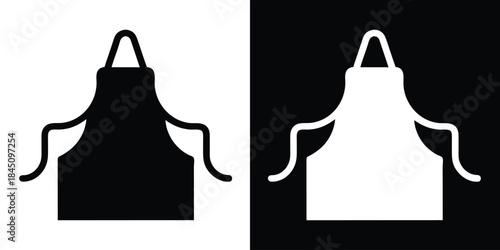 Black apron icon vector, Apron silhouette vector, Chef uniform icon. cooking, baking