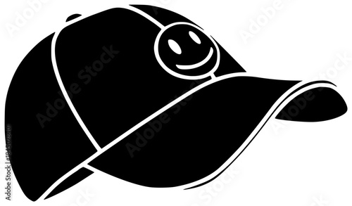 cap illustration sport silhouette hat logo clothing icon blank outline wear baseball template fashion uniform head style cotton accessory shape kids vector graphic background