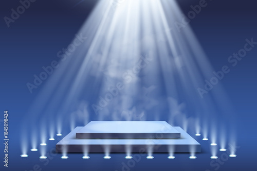 Realistic scene with beautiful lighting and smoke.