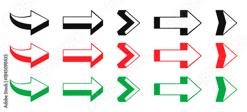 Line icons about arrows. Contains such icons as pointer, navigation, fast and more. Perfect editable