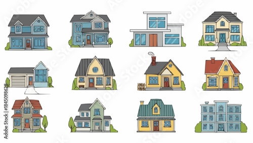 vector illustration of houses