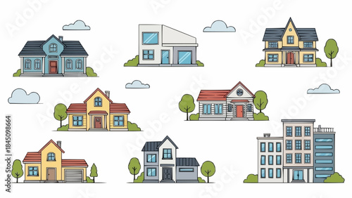 vector illustration of houses