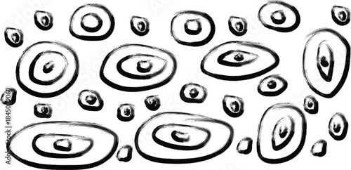 Abstract Ink Circles Pattern