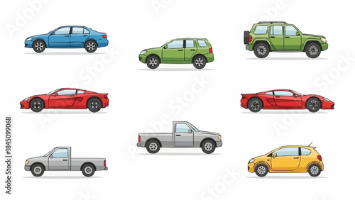 set of cars vector