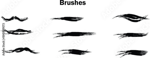 different art brush vector 