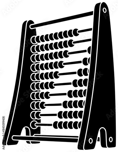 abacus illustration education silhouette school logo wooden icon arithmetic outline math calculator wood tool subtraction number calculate count mathematics shape childhood vector graphic background