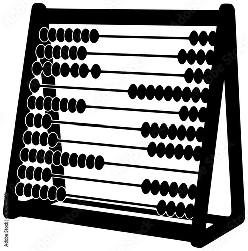 abacus illustration education silhouette school logo wooden icon arithmetic outline math calculator wood tool subtraction number calculate count mathematics shape childhood vector graphic background