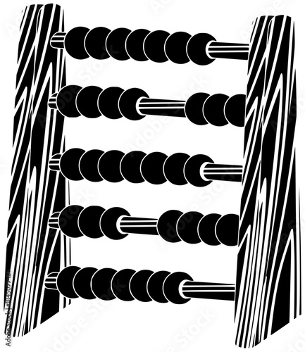 abacus illustration education silhouette school logo wooden icon arithmetic outline math calculator wood tool subtraction number calculate count mathematics shape childhood vector graphic background