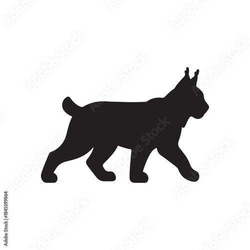 Lynx silhouette icon vector flat design