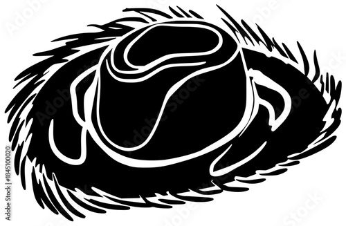 cowboy illustration hat silhouette fashion logo western icon rodeo outline texas vintage west sheriff clothing isolated costume brown america shape adults vector graphic background