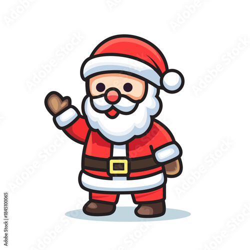 Standing Santa Claus Flat Vector Illustration