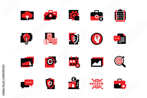 sustainability, green energy and corporate social responsibility glyph icon set