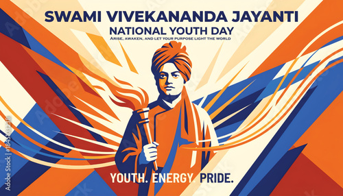 Swami Vivekananda Jayanti Inspirational Indian Spiritual Leader Celebration, National Youth Day India