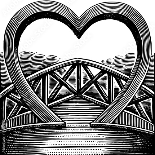 Love harmony abstract heart logo vector illustration