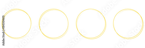 Hand drawn circle highlighter line sketch set. Vector marker black and red circular lines, doodle round circles for message note mark design element. Pencil or pen bubble sketch