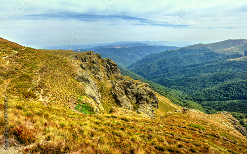 Beautiful landscape in the summer mountain