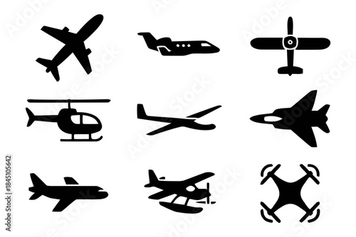 Airplane icon for travel and transportation
