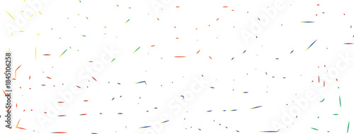 Colorful Confetti Celebration Rainbow Confetti Fragments Falling Across a White Background.