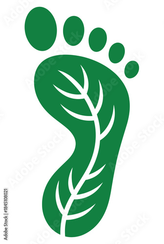 Green footprint ecofriendly design symbolizing sustainable lifestyle and environmental care for a healthier planet future