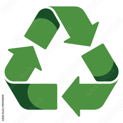 Green recycling arrows symbol representing environmental sustainability and global conservation efforts for a cleaner planet ecofriendly concept