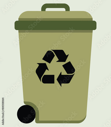Green recycling bin illustration promoting ecofriendly waste management and environmental sustainability for a cleaner future