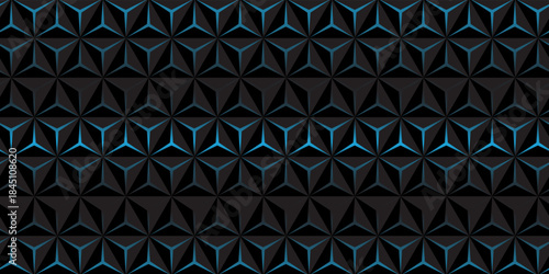 Dark hexagon abstract technology background with bright flashes under the hexagon. Hexagon game vector abstract technology background.