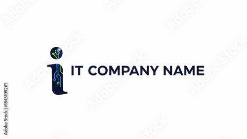 IT Company Logo with Globe and Letter I.
