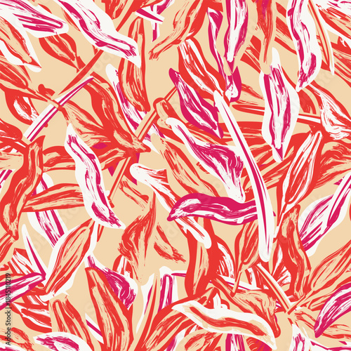Pastels Leaf Seamless Pattern Design