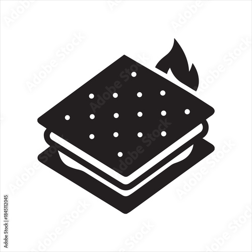 s mores snack icon vector illustration