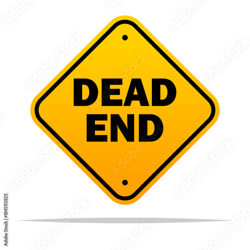 Dead end road sign vector isolated illustration