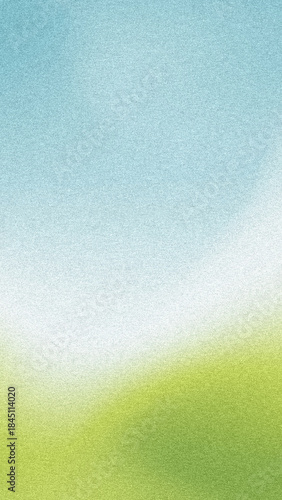Vertical gradient grainy background with morning blue green colors. Blurry and noise texture background design for banner or social media.