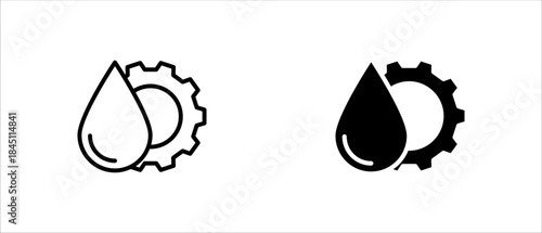 Oil gear icon set. Illustration vector