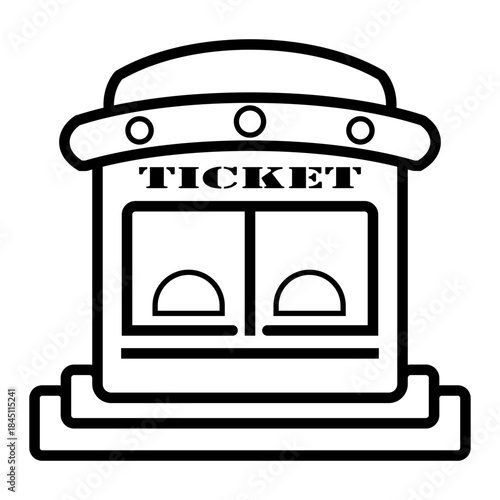 Vintage ticket office/ box offline vector illustration