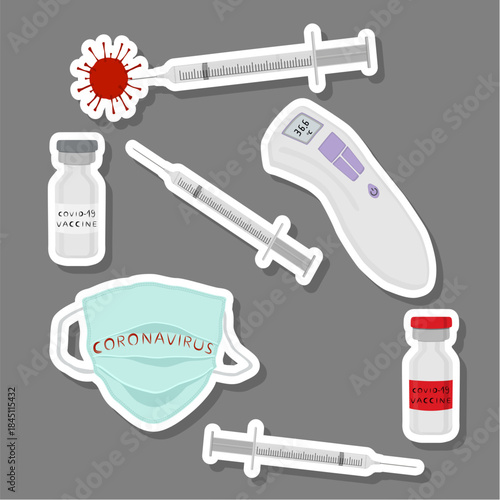 Medical syringe of drug for injection vaccine