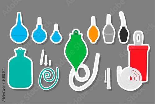 Set different types enemas of different size for hospital