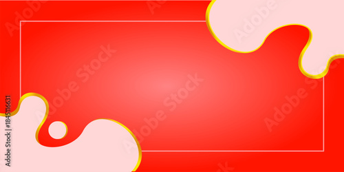 Elegant Abstract Red and Pink Wavy Background with Gold Line Accents Perfect for Sale Banners, Event Promotions, and Luxury Marketing Templates.