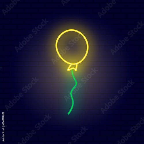 Neon vector illustration of a balloon