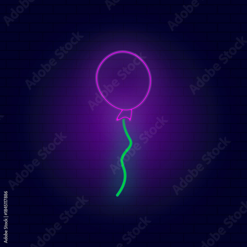 Neon vector illustration of a balloon