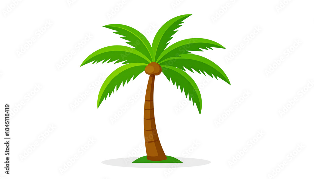 Obraz premium Isolated tropical palm tree vector illustration on white for summer beach vacation design