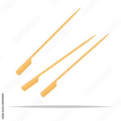 Bamboo skewers vector isolated illustration